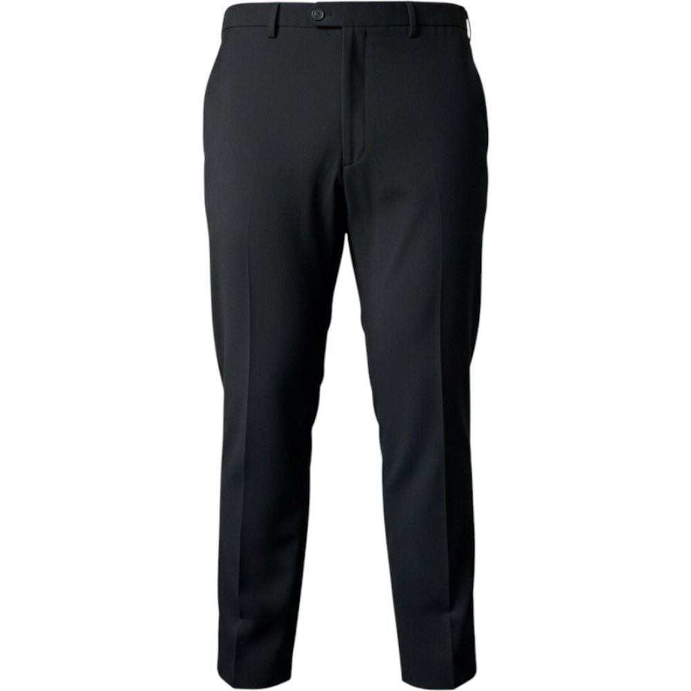 Haggar Mens Eclo Stria Classic Fit Dress Pants Black 46x30 Flat Front CT23BKR
